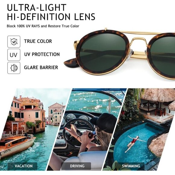 Vintage Steampunk Metal Frame Polarized Sunglasses Women Men Classic Retro main image 6